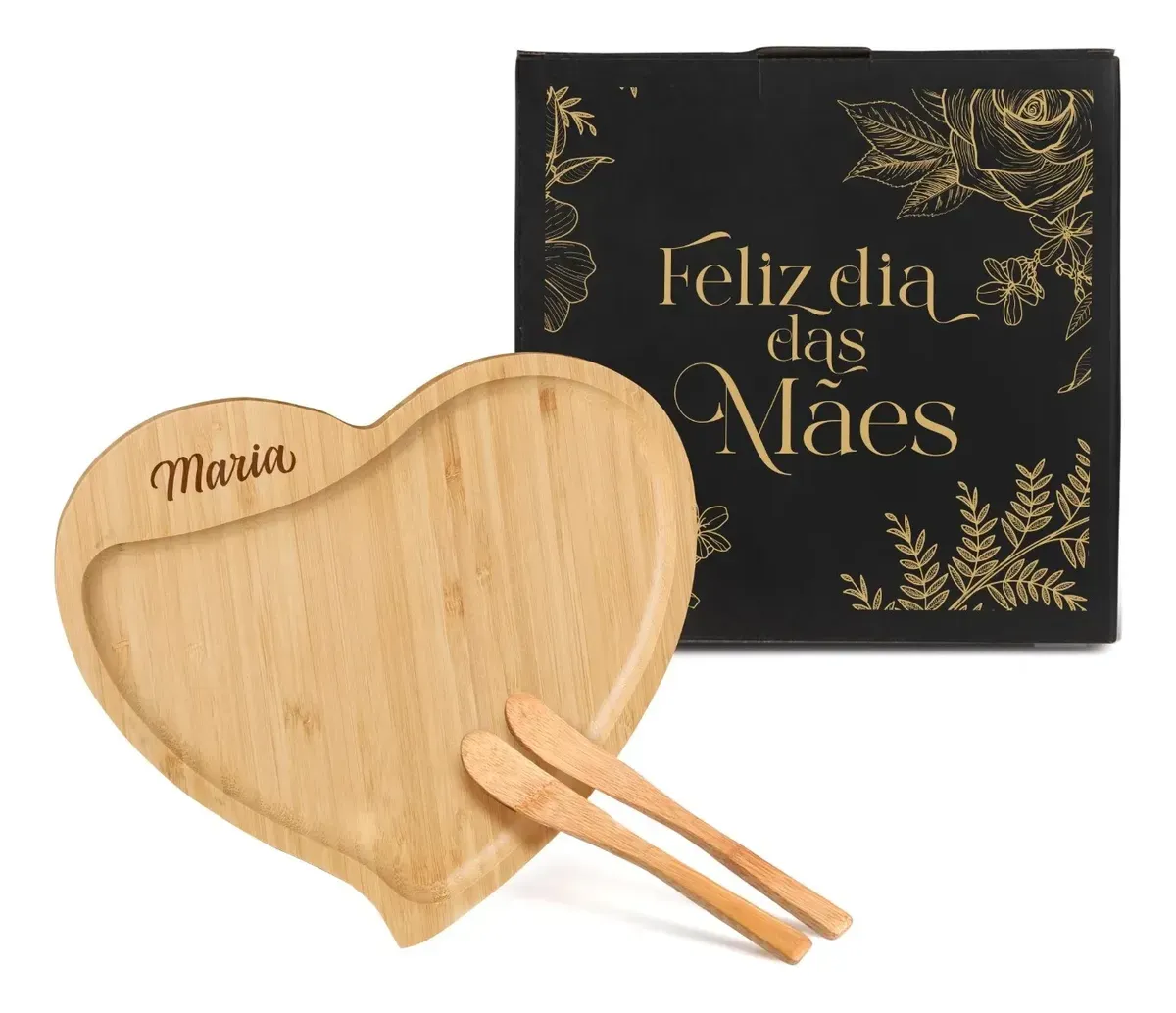 Petisqueira coração personalizada com embalagem